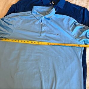 2 Vineyard Vines Sky Blue Polo Shirt and a Foot Joy royal blue polo